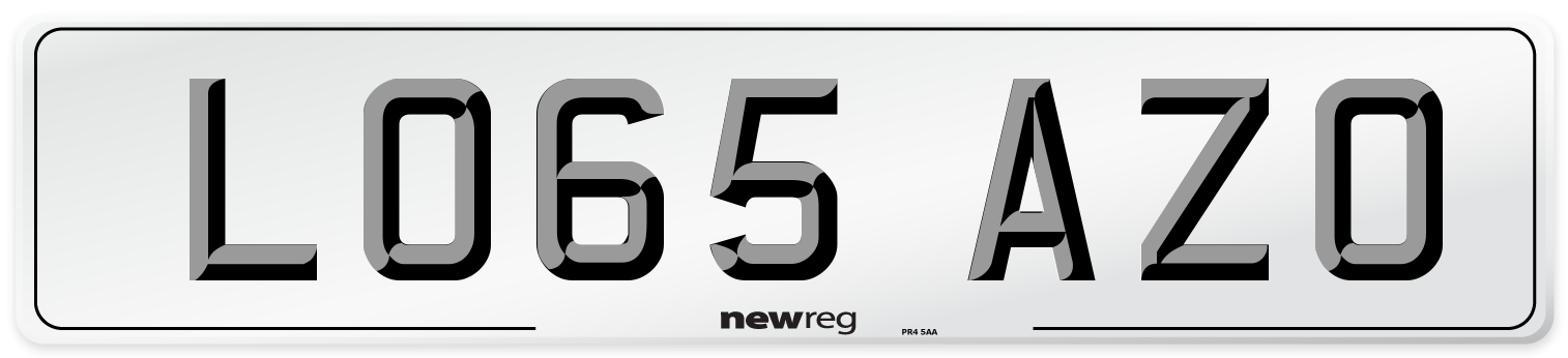 LO65 AZO Number Plate from New Reg